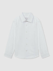 Reiss | 3-9 yrs Slim Fit Textured Bib Dinner Shirt in White