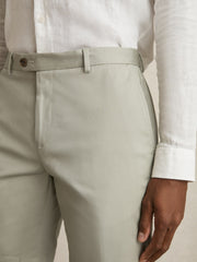 Reiss | Cotton Chino Shorts With Stretch in Soft Sage