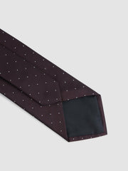 Reiss | Polka Dot Silk Tie in Burgundy