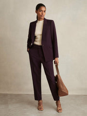 Reiss | Tailored Single Breasted Suit Blazer in Berry