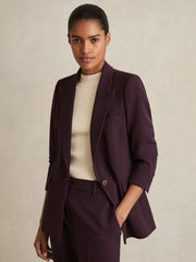 Reiss | Tailored Single Breasted Suit Blazer in Berry