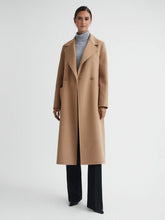 Reiss | Long Wool Blend Blindseam Coat in Camel