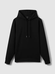 Reiss | Interlock Jersey Drawstring Hoodie in Black