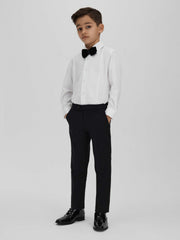 Reiss | 9-14 yrs Slim Fit Textured Bib Dinner Shirt in White