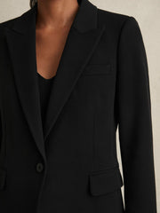 Reiss | Petite Tailored Single Breasted Suit Blazer in Black