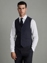 Reiss | Modern Fit Wool Blend Waistcoat in Navy