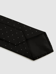 Reiss | Polka Dot Silk Tie in Black