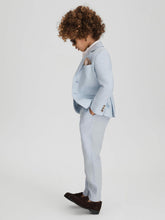 Reiss | 9-13 yrs Slim Fit Linen Adjustable Trousers in Soft Blue
