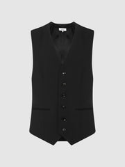 Reiss | Modern Fit Travel Waistcoat in Black