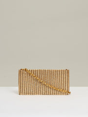 Reiss | Beaded Removable Strap Shoulder Bag in Gold