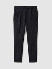 Reiss | 3-9 yrs Relaxed Elasticated Trousers with Turn-Ups in Navy