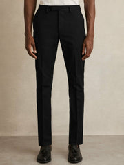 Reiss | Slim Fit Cotton Blend Chinos in Black