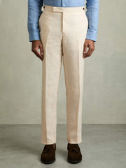 Reiss | Slim Fit Linen Adjuster Trousers in Stone