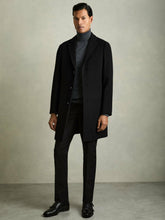 Reiss | Wool Blend Single Breasted Epsom Overcoat in Black