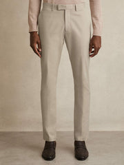 Reiss | Slim Fit Cotton Blend Chinos in Stone