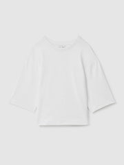 Reiss | Oversized Cotton Crew Neck T-Shirt in White