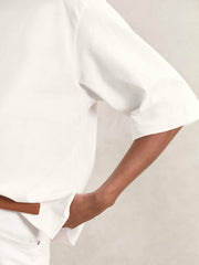 Reiss | Oversized Cotton Crew Neck T-Shirt in White
