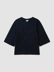 Reiss | Oversized Cotton Crew Neck T-Shirt in Navy