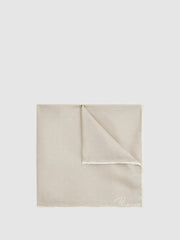 Reiss | Polka Dot Silk Pocket Square in Stone