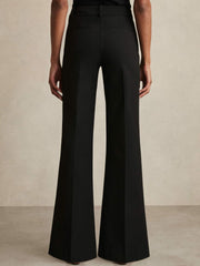 Reiss | High Rise Flared Trousers in Black