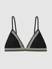 Reiss | Triangle Colourblock Bikini Top in Black