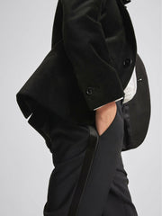 Reiss | 4-9 yrs Single Breasted Velvet Blazer in Black