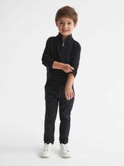 Reiss | 4-9 yrs Merino Wool Zip-Neck Jumper in Navy