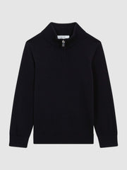 Reiss | 4-9 yrs Merino Wool Zip-Neck Jumper in Navy