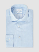 Reiss | Slim Fit Cotton-Satin Cutaway-Collar Shirt in Blue Stripe