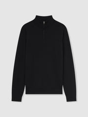 Reiss | Merino Wool Half-Zip Jumper in Black