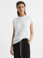 Reiss | Cotton-Jersey Crew Neck T-Shirt in White