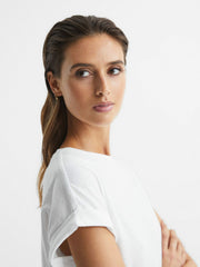 Reiss | Cotton-Jersey Crew Neck T-Shirt in White