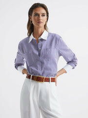 Reiss | Leather Square Buckle Belt in Tan