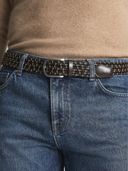 Reiss | Woven Belt in Dark Brown