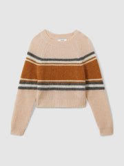 Reiss | Colourblock Striped Jumper in Pink