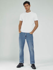 Reiss | Straight-Leg Jeans in Mid Blue Wash