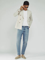 Reiss | Relaxed-Fit Cropped Jeans in Light Blue Wash