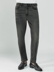 Reiss | Relaxed-Fit Cropped Jeans in Washed Black