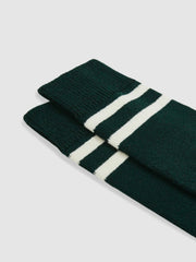 Reiss | Striped Socks With Wool And Cashmere in Forest Green/Ecru