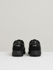 Reiss | Leather Suede Running Trainers in All Black