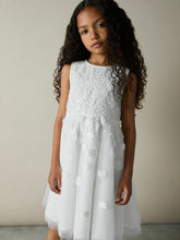 Reiss | 9-13 yrs Tulle Floral-Embroidered Bridesmaid Dress in Ivory