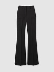 Reiss | Petite Twill Patch-Pocket Flared Trousers in Black