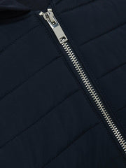 Reiss | 3-9 yrs Interlock Hybrid Hooded Puffer Jacket in Navy