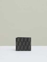 Reiss | Coated Canvas Monogram Wallet in Black