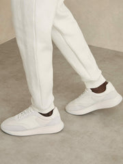 Reiss | Leather Suede Running Trainers in White