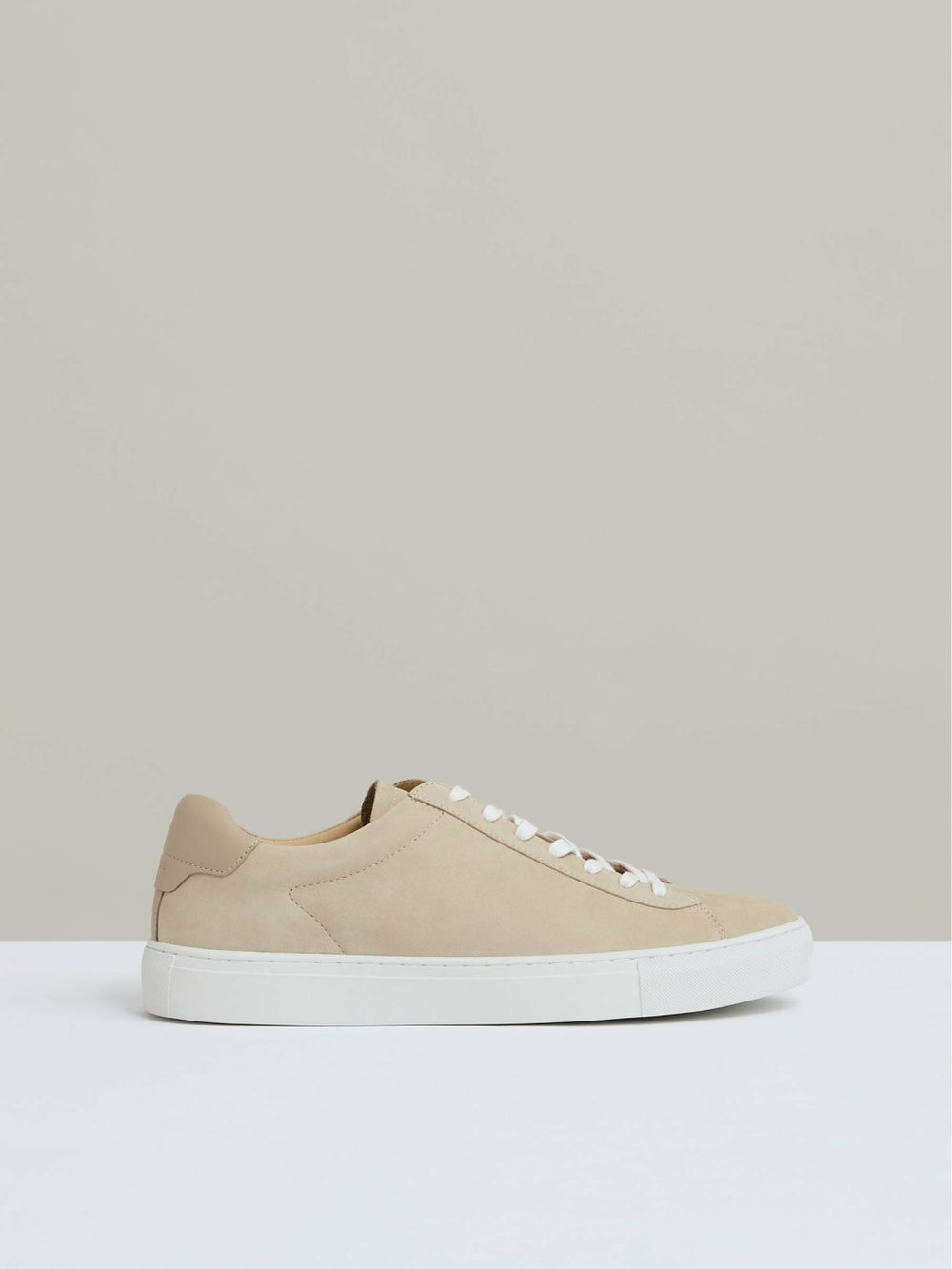 Reiss | Nubuck Leather Low-Top Trainers in Ecru