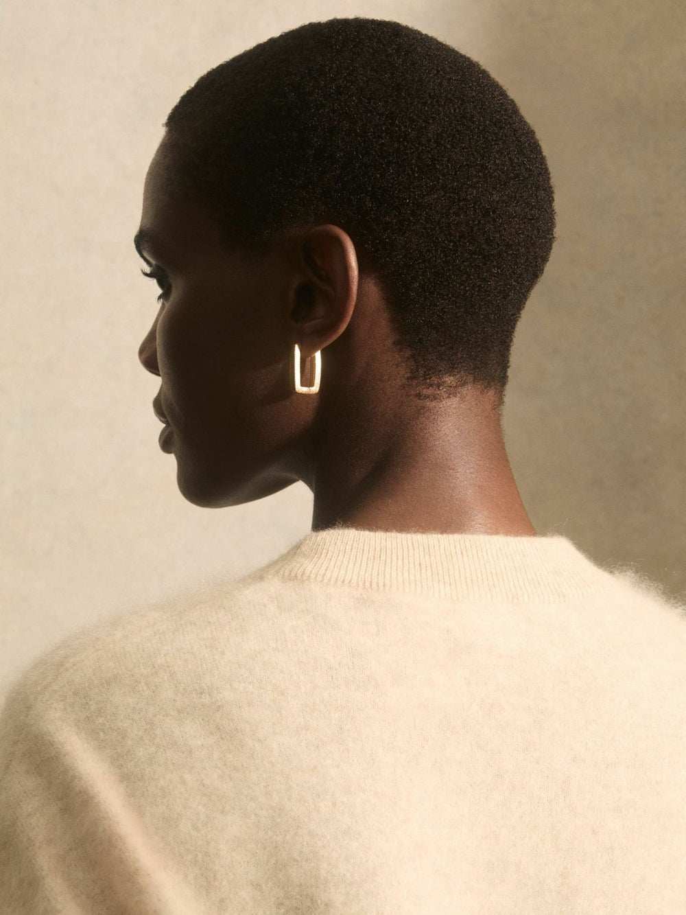 Reiss | Geometric Hoop Earrings in Gold Tone