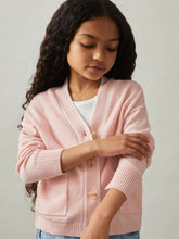 Reiss | 9-13 yrs Wool-Blend Tipped Cardigan in Pink