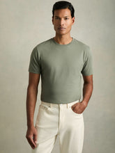 Reiss | Cotton Crew Neck T-Shirt in Dark Sage