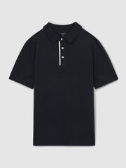 Reiss | Contrast-Placket Polo Shirt With Cotton in Navy